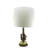 Art Deco Uranium Brass Spanish Galleon Lamp