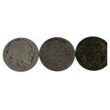 3 Buffalo Nickels