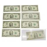 8 Assorted Collectable US Currency Bills