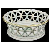 Herend Hungary Apponyi Green Porcelain Basket