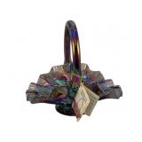 Fenton Glass Basket - 8.5 x 9 x 7