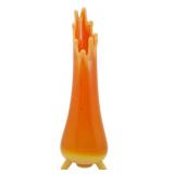 L.E. Smith Bittersweet Swung Glass Vase 11.5"