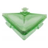 Heisey Moongleam Triangle Lidded Dish