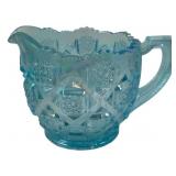 Blue Glass Pitcher - 4" Tall