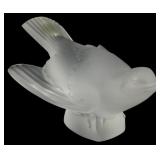 Vtg Lalique Frosted Crystal Sparrow Figure