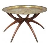 Mid Century Spider Leg Table w/ Brass Tray