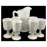 Westmoreland Milk Glass "Paneled Grape" Set