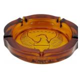 Vtg Tiara Indiana Heavy Amber Glass Ashtray