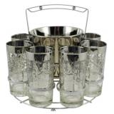 Vtg Kimiko Guardian Shield Barware Caddy Set