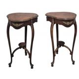Pr French Inlaid Tables w/ Ormolu