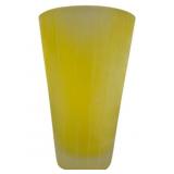Vintage Yellow Rubbed Tumbler Vase - 8.5" Tall