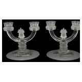 Pr Fenton Pineapple Crystal Candleholders