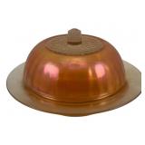 Carnival Glass Cheese Dish - 4.5 x 7