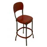 Vtg Red Metal Chair 34.5"x12"x12"