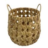 Decorative Cane Pattern Open Weave Basket