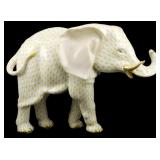 Herend Hungary Fishnet Large Porcelain Elephant