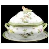 Herend Hungary Rothschild Bird Tureen w/ Tray