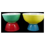 Vtg 4pc Pyrex Primary Color Mixing Bowl Set