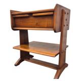 One Drawer Mid-Century Multi Tier Stand