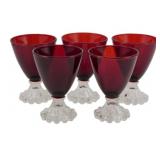 5 Anchor Hocking Berwick Boopie Ruby Glasses