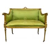 Gilded French Empire Upholstered Settee