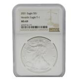 2021 Heraldic Eagle Silver Dollar NGC MS69