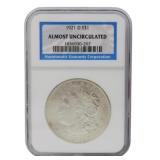 1921-D Morgan Silver Dollar NGC