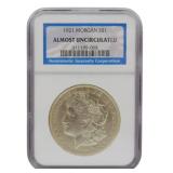 1921 Morgan Silver Dollar NGC Almost Uncirc.