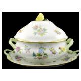 Herend Hungary Queen Victoria Soup Tureen w/ Tray