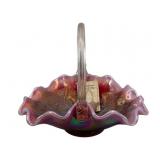 Fenton Glass Basket - 9 x 8 x 8.5