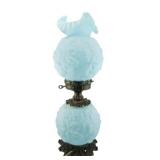 Vtg Fenton Blue Satin Gone w/ the Wind Poppy