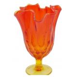 Fenton Amberina Handkerchief Pedestal Vase 8"