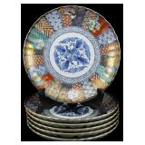 Set of 6 Imari Style Porcelain Plates