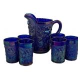 Imperial Glass Pitcher & 6 Tumblers