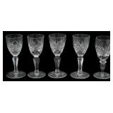 Set of 5 Galway Crystal Ashford Stems