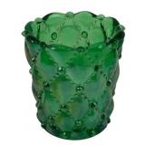 Green Glass Toothpick Holder - 2.5" Tall