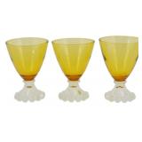 3 Anchor Hocking Berwick Boopie Amber Glasses