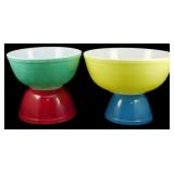 Vtg Pyrex 4pc Primary Color Mixing Bowl Set