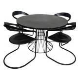 Mid-Century 5 Piece Black Dinette Set