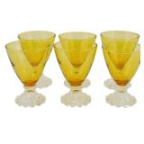 6 Anchor Hocking Berwick Boopie Amber Glasses