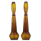 Pr Vtg Dabs Portugal Amber Genie Decanters