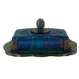 Carnival Glass Butter Dish - 8 x 4.5 x 4