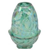 Fenton Iridized Green Inverted Strawberry