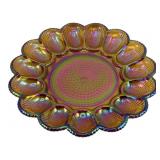 Carnival Glass Egg Dish - 9" Round