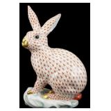 Herend Hungary Large Sitting Bunny 24k Gold