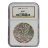 1988 Silver Eagle Dollar NGC Graded MS69