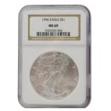 1996 Silver Eagle Dollar Graded MS69 NGC