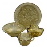 4pc. Lot Amber Glass Items