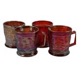 4 Imperial Glass Mugs - 3.5" Tall