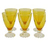 6 Anchor Hocking Berwick Boopie Amber Glasses